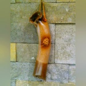 Pottery earth tone Wall pocket heavy & signed